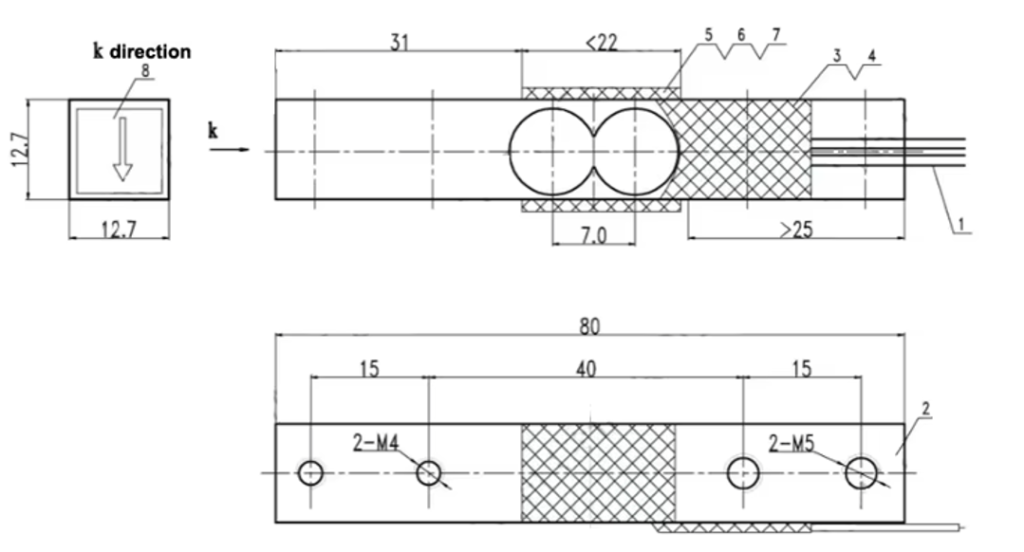WST103 kitchen scale use load cell weight sensor 5kg 10kg