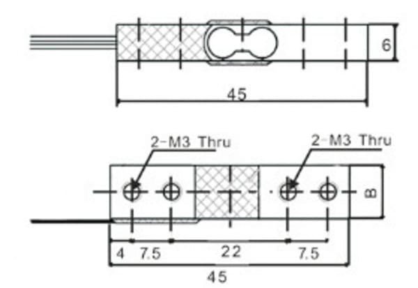 WST109 micro load cell for IV bag weighing, 300 g to 5 kg, IP65, shown on an infusion pump