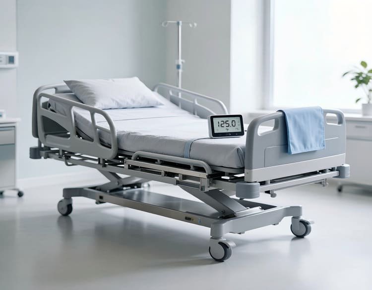 Hospital bed with weighing function
