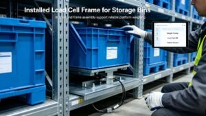 A weighing bracket and frame assembly with parallel beam load cell