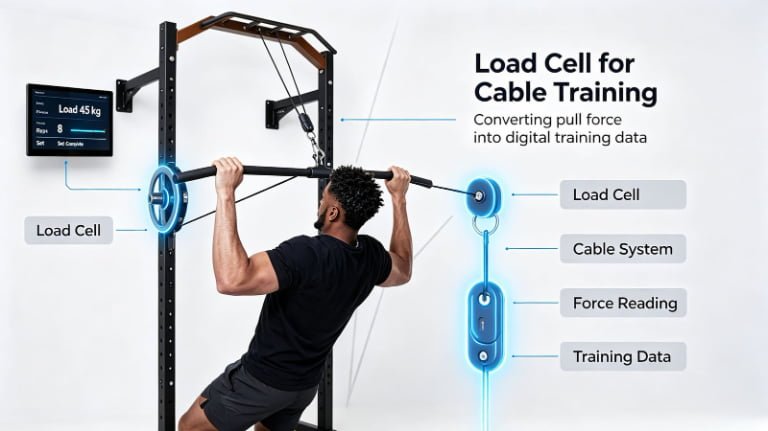 Load cell for smart fitness equipment
