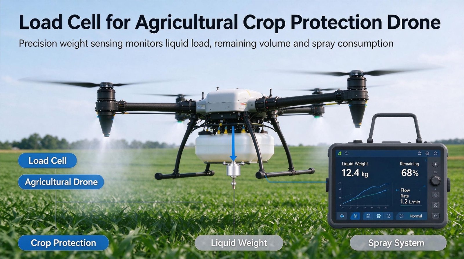 Load Cells for Agricultural Crop Protection Drones