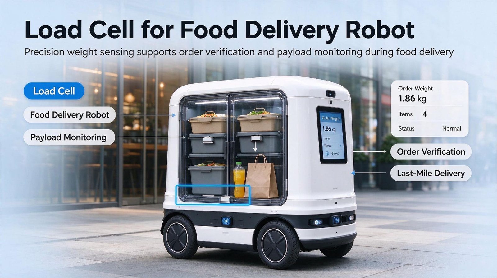 Load Cells for Food Delivery Robots: The Tray Is the Robot’s Eye